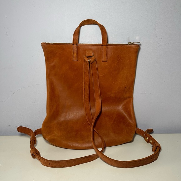 Miramar Brown Leather Backpack - Picture 3 of 5